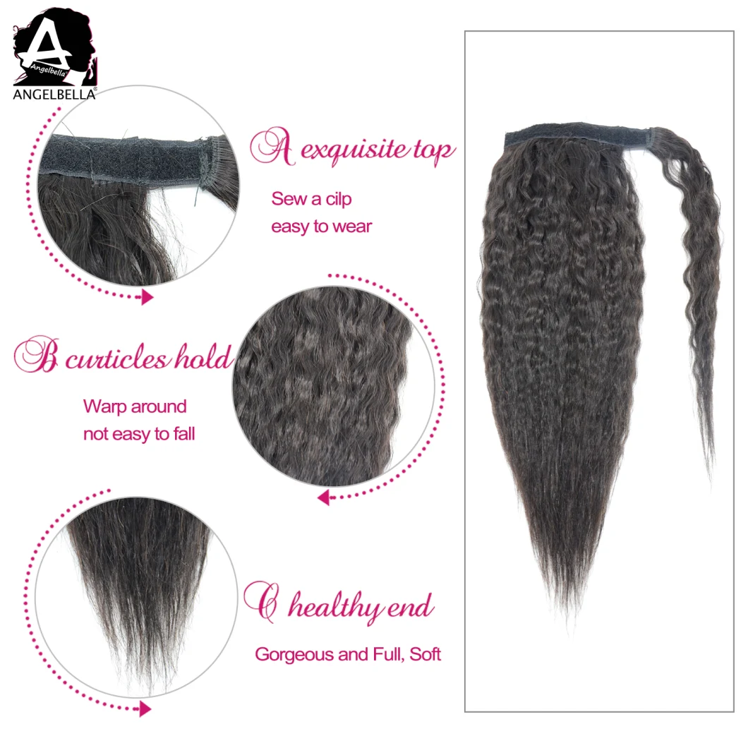 Angelbella New Arrived Ponytails Kinky Straight Remy Hair Ponytail for Women